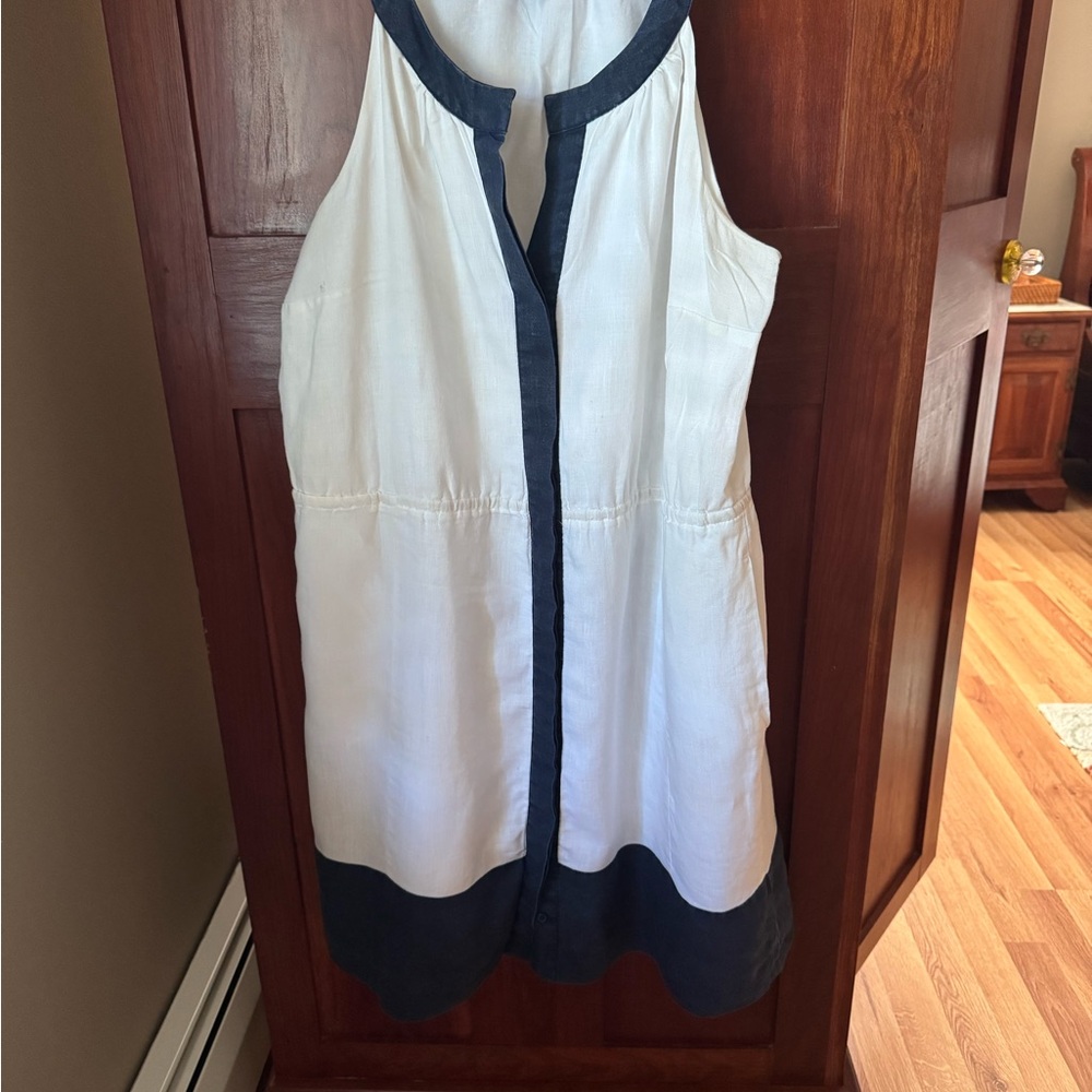 Cynthia Rowley White and Navy Linen Dress